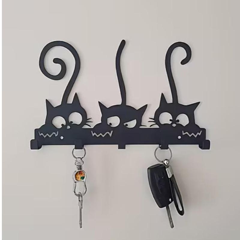 Iron Wall Hook Rack Metal Letter Key Holder Entryway Coat Towel Hanger Home Storage Organizer 22 Designs