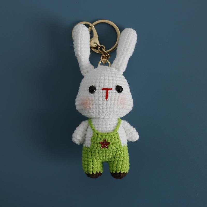 Funny Raccoon Doll Crochet Keychain Cute Knitted Animal Doll Series Keychains For Bag Pendant Cartoon Giraffe Cute Keyrings Gift
