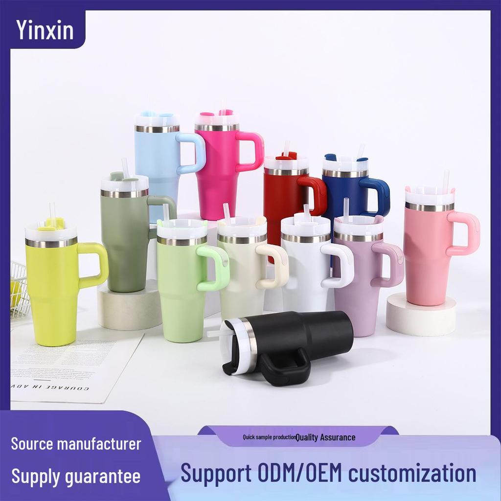 Simple 14oz Stainless Steel Vacuum Insulated Car Cup with Handle - Portable Outdoor Ice Buster