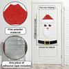 1pcs tChristmas Felt Reindeer Cartoon Door Sticker Shop Window Decor Holiday Decoration with Glitter Paper for Festive Decor