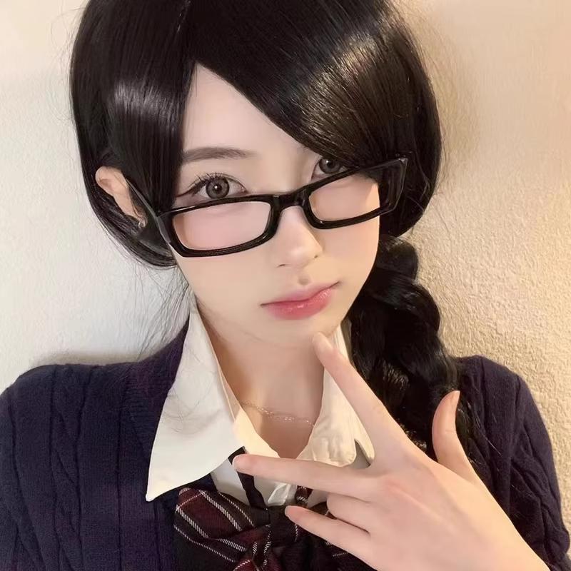 Japanese Korean Small Square Frame Glasses Women Retro Harajuku Clear Reading Blue Light Blocking Eyewear