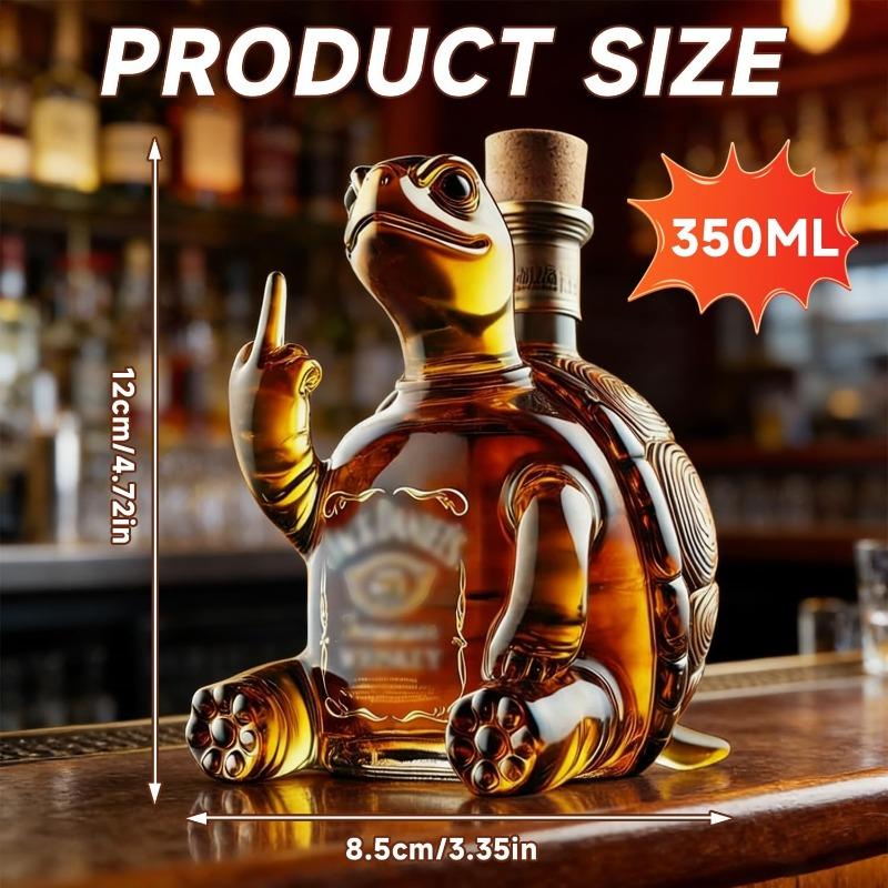350ML Weinkaraffe Flasche, Kristall Whisky Karaffe, Handgeblasene Whiskey Gläser Karaffen, Weinkaraffe Versiegelte Flasche für Geschenk Heimbar Dekoration