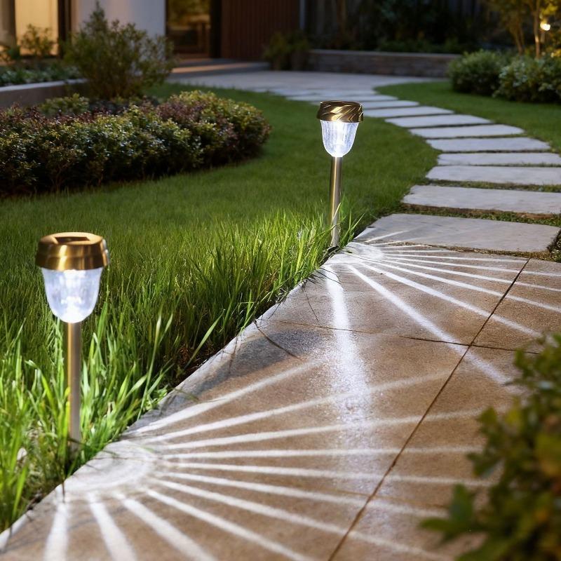 Edelstahl Solar-Gartenleuchten, Hoflampen, LED Garten-Dekorationsleuchten