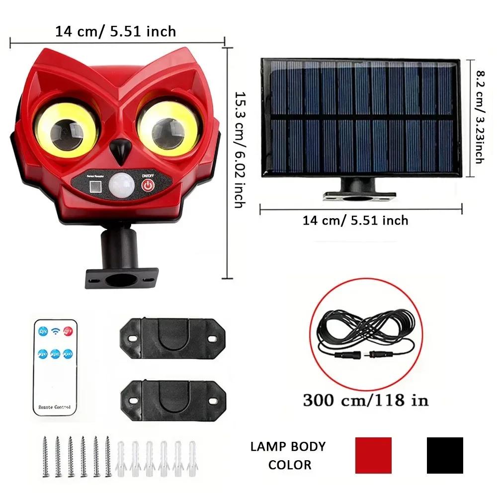 Owl Solar Floo Wall Light / Ambient Stake Lights -Outdoor Statue Lamp with Solar Power Ideal Decor for Yard/Garden/Pathway/Fence