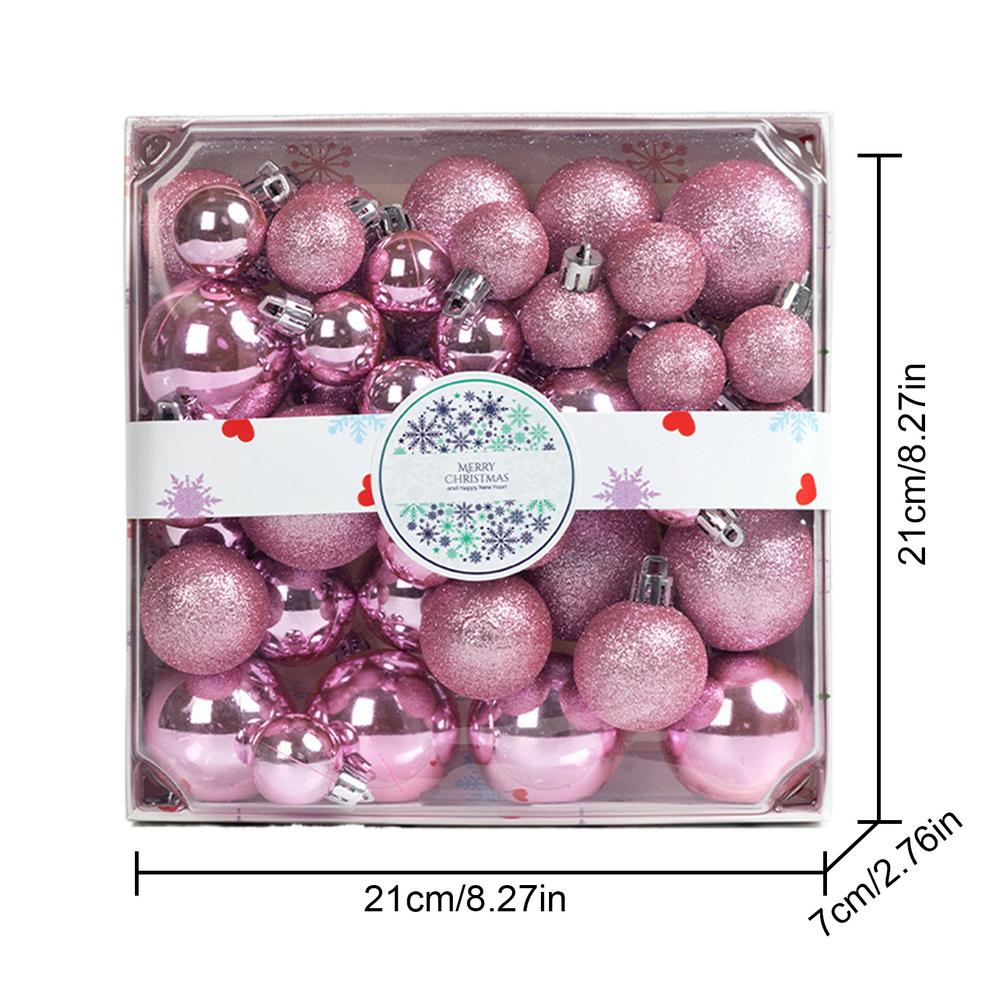 

44 шт. 3/4/5 см Рождественские шары Украшения для рождественской елки Шар Рождественские подвески для елки Подвески Домашняя вечеринка Украшение рождественской елки Новый год 21x21x7cm розовый