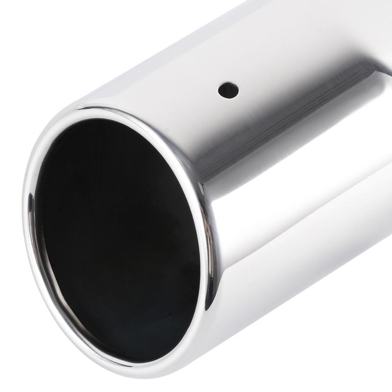 1pc Universal 6.3CM Exhaust Tailpipe Tips Car Accessories Round Angled-mouth Straight Stainless Steel With Single Outlet