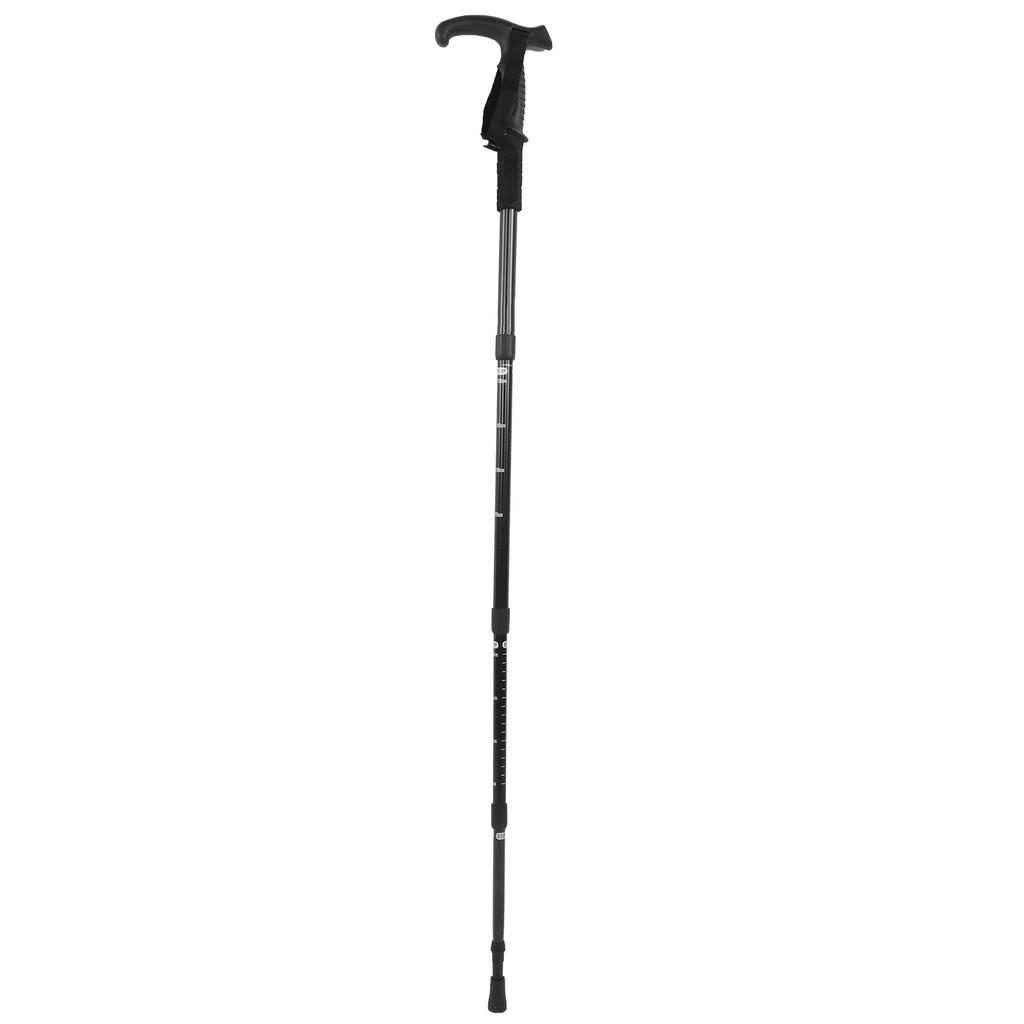 Outdoor Walking Stick High Strength Aluminum Alloy Hiking Poles AntiSlip Canes for Elderly(Black )