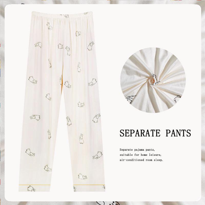 Women's Korean-Style Loose Pajama Pants - Imitation Cotton, Spring/Autumn
