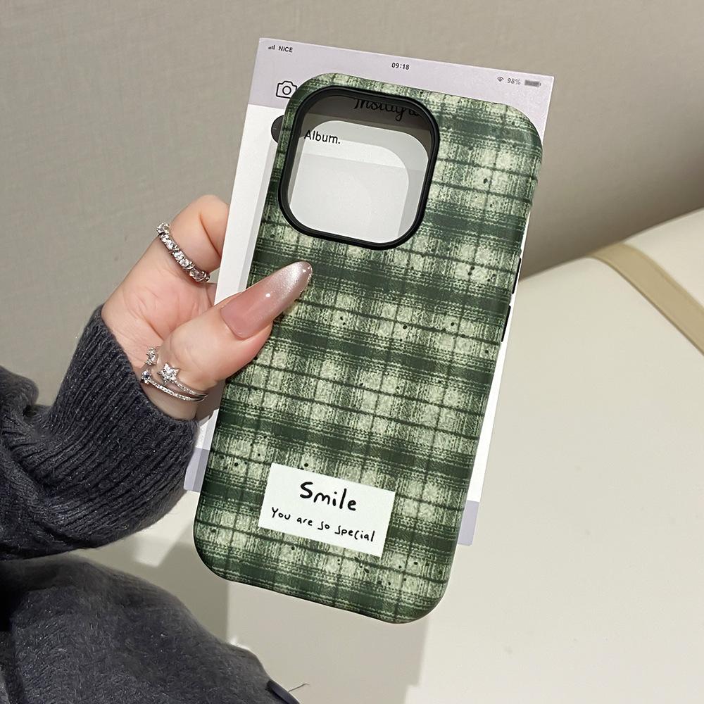 Apple 17/16Promax Internet celebrity sweater pattern mobile phone case for iPhone14 magnetic film 2-in-1 15
