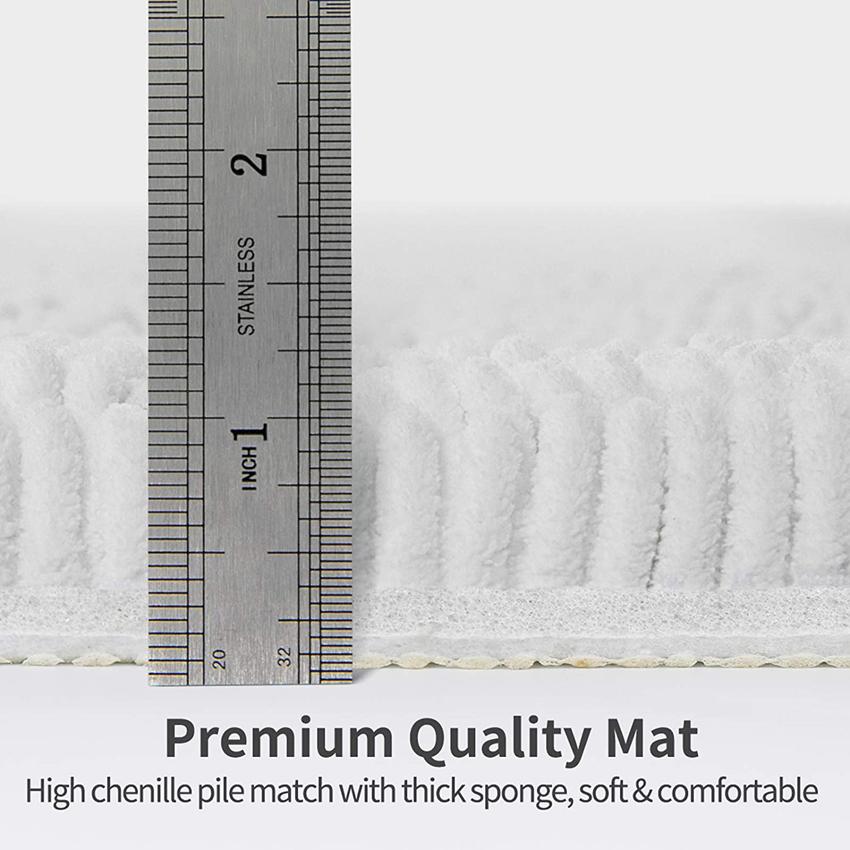 Zottige Chenille Badematte Rutschfeste PVC-Unterseite für Badezimmer Toilette Badewanne Teppich Fußmatte Weiche Mikrofaser Große Saugfähigkeit Teppich