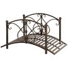 Vintage Garden Bridge with Floral Elements, In Metal, 99x68x53cm, Black