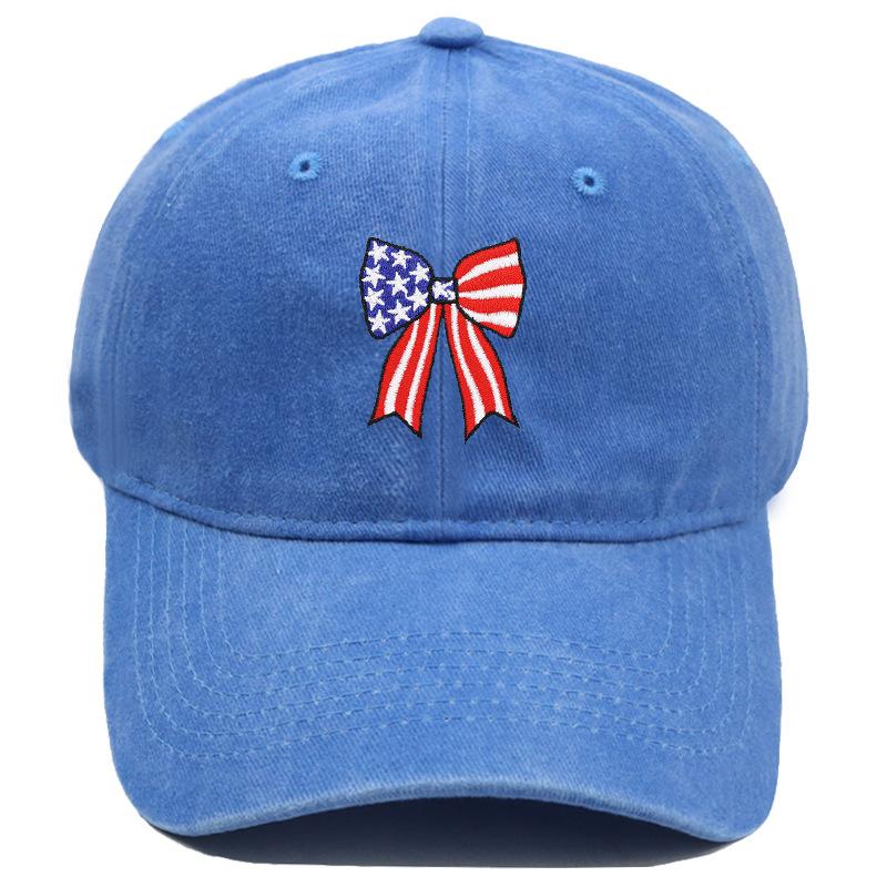 Independence Day Washed Cotton Cap High Quality USA Flag Pattern Embroidery Baseball Cap Men And Women Outdoor Sports Dad Hats