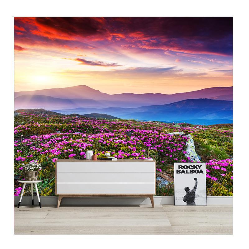 

3d Mountain Flower Sea Wall Paper Sunrise Scenery Wallpaper Living Room Tv Background Wall Mural 200 cm(W) x 140 cm(H)