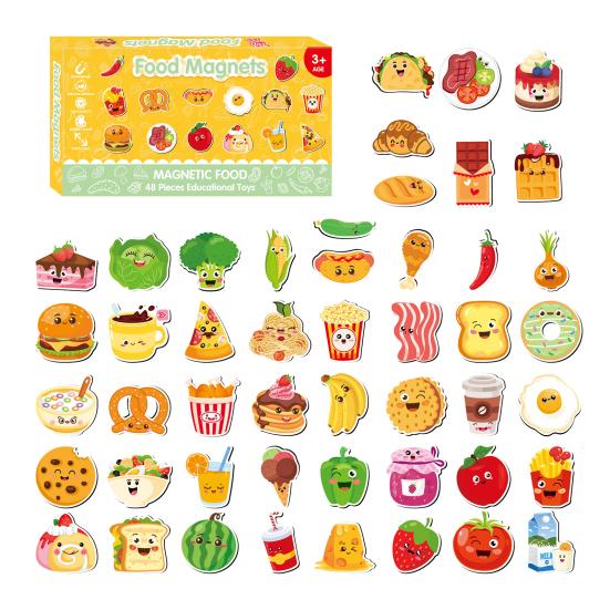 Kids Educational Refrigerator Magnet Alphabet Number Fruit Animal Preschool Learning Home Kitchen Whiteboard Locker Fridge Magnetic Decoration