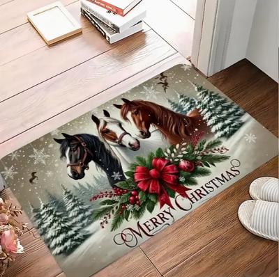 Außen- und Innenmatten Weihnachts-Pferdedruck Fußmatten Willkommensmatten Wohnzimmer Küchen Schlafzimmer und Raumdekorationen