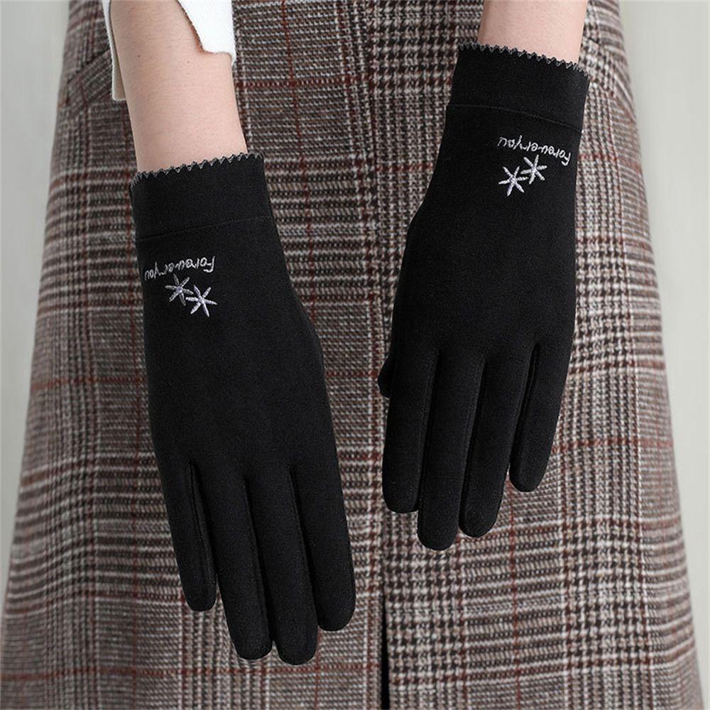 Thin Velvet Warm Gloves Touch Screen Mittens Fashion All Finger Gloves Outdoor