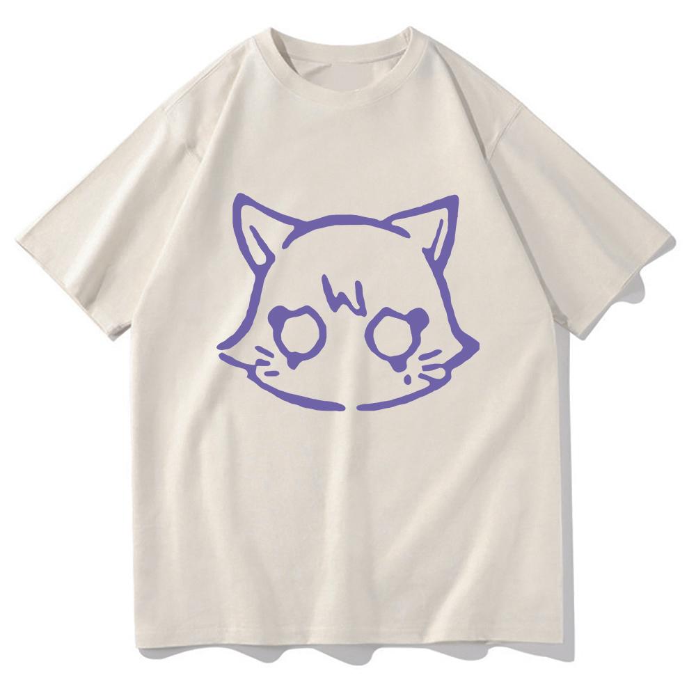 Genshin Impact Scaramouche Cat T Shirt Cute Fashion Men Aesthetic Graphic Wanderer Tshirt Unisex High Quality Cotton Tees Korea