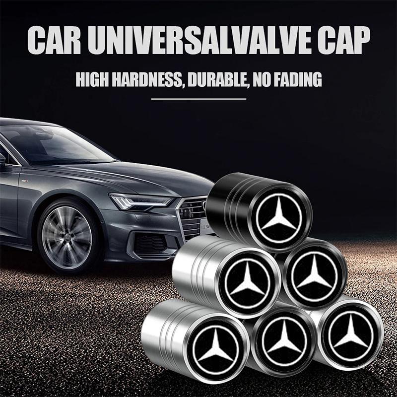 4Pc Car Wheel Tire Valve Caps Air Stem Tyre Plug Accessories For Mercedes-Benz W203 W204 W205 W212 W213 W166 W167 W176 W177 W223