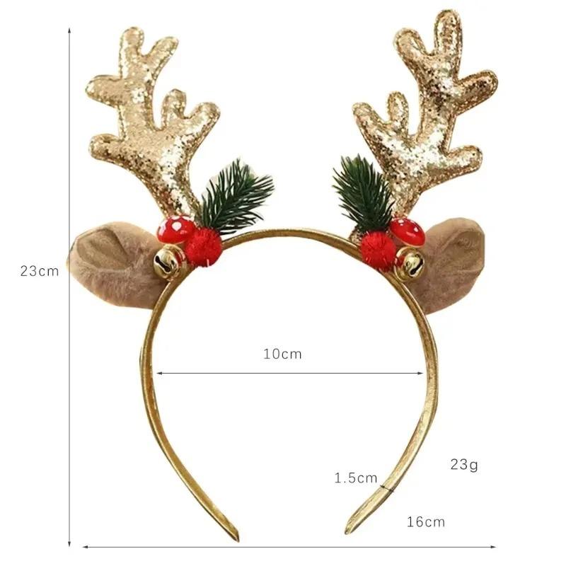 Christmas Antler Hair Clips Pendants Xmas Ornaments Merry Christmas Decor Gift For Girl Elk Hair AccessoriesHappy New Year