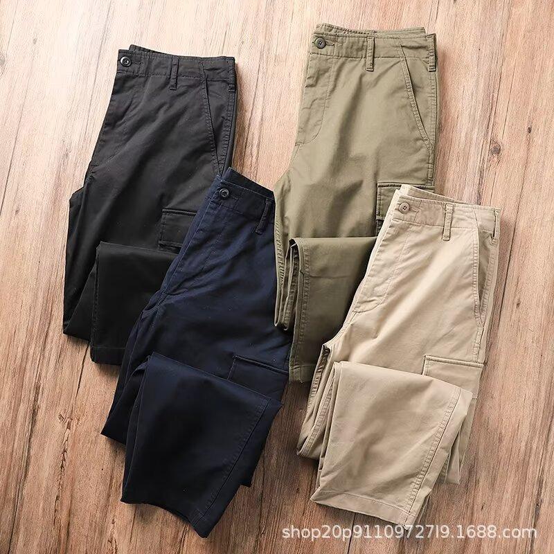 Kombinezon Luźne Proste Spodnie Skóra Krewetkowa Nowe Wszechstronne Spodnie Casual z Wieloma Kieszeniami