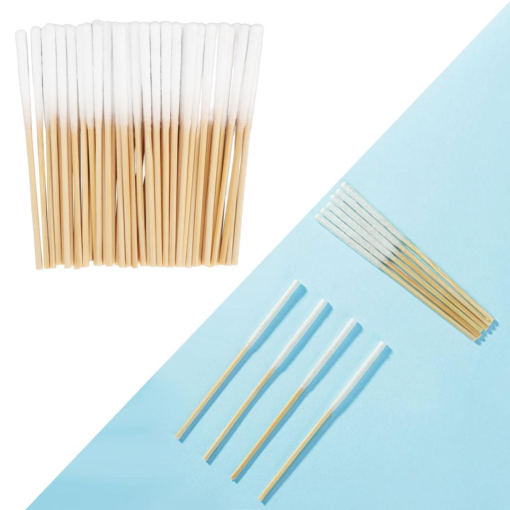60 Count Cotton Swabs Soft Tip Wooden Handles Multipurpose Thicken Safety Long Cotton Tipped Applicators 8cm