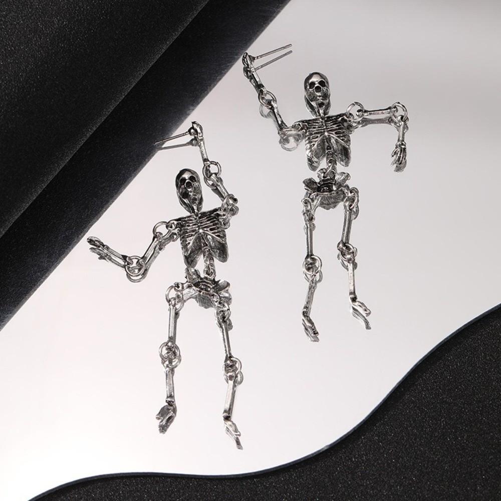 Hip Hop Skeleton Earrings Zinc Zinc Alloy Imitation Human Bone Earrings Fashion Halloween Earrings  Women
