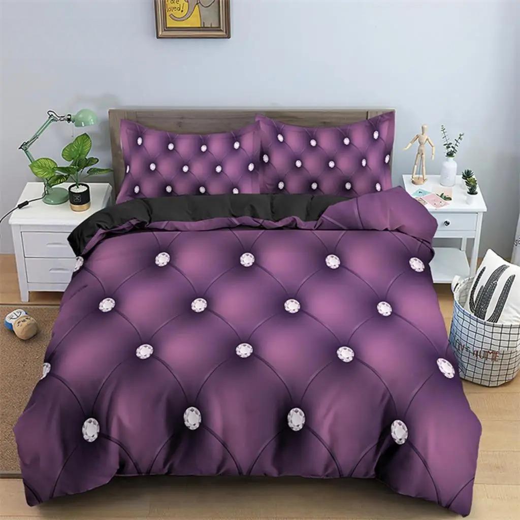 Luxury Geometric Duvet Cover Microfiber Diamond Bedding Set Abstract Pattern Comforter Cover King Queen For Girls Adult Bedroom