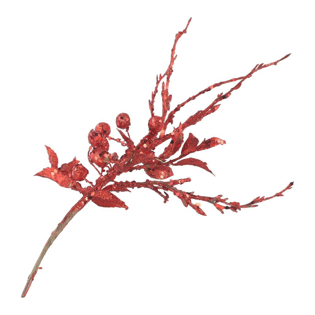 1pcs Berry Christmas Artificial Picks Stems Tree Berries Flowers Glitterfake Hollystem Wreath Pine Xmas Branches Pick