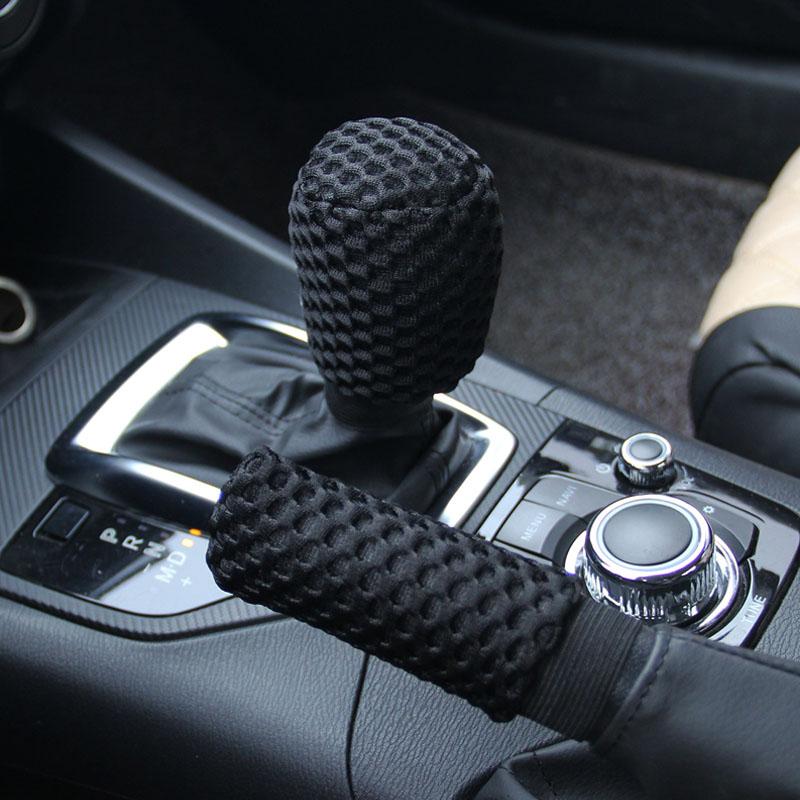 Car Supplies Flash Diamond Encrusted Plush Leather Cloth Art Breathable Handbrake Set File Handle Set GM Interior Supplies