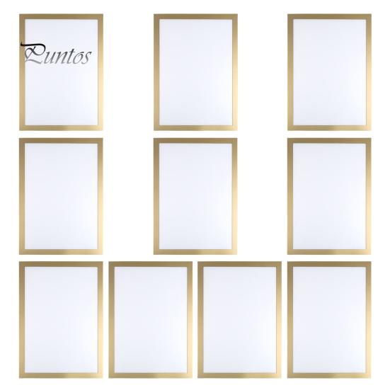 

10 шт. A3/A4/A5/A6/8K магнитный держатель для знаков настенный самоклеящийся фоторамка для показа фотографий документ бумага постер произведение искусства картина держатель E 10 pcs золотистый