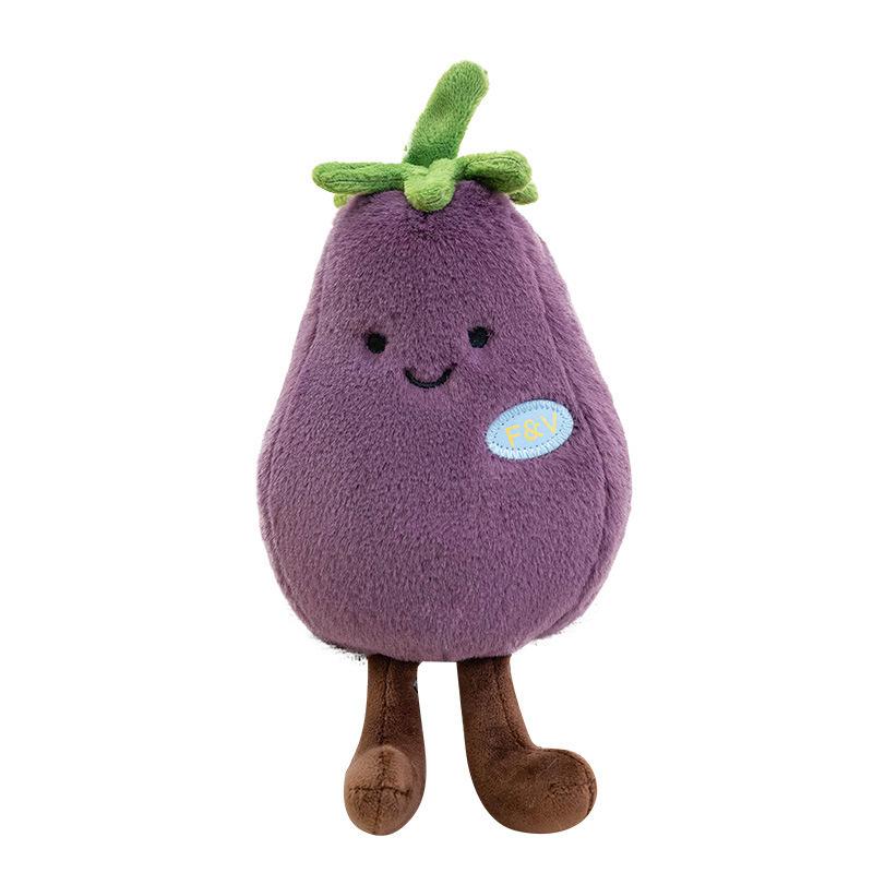 Creative Eggplant Doll Red Umbrella Umbrella Mushroom Doll Cute Vegetable Fruit Shape Plush Toy Boutique Doll