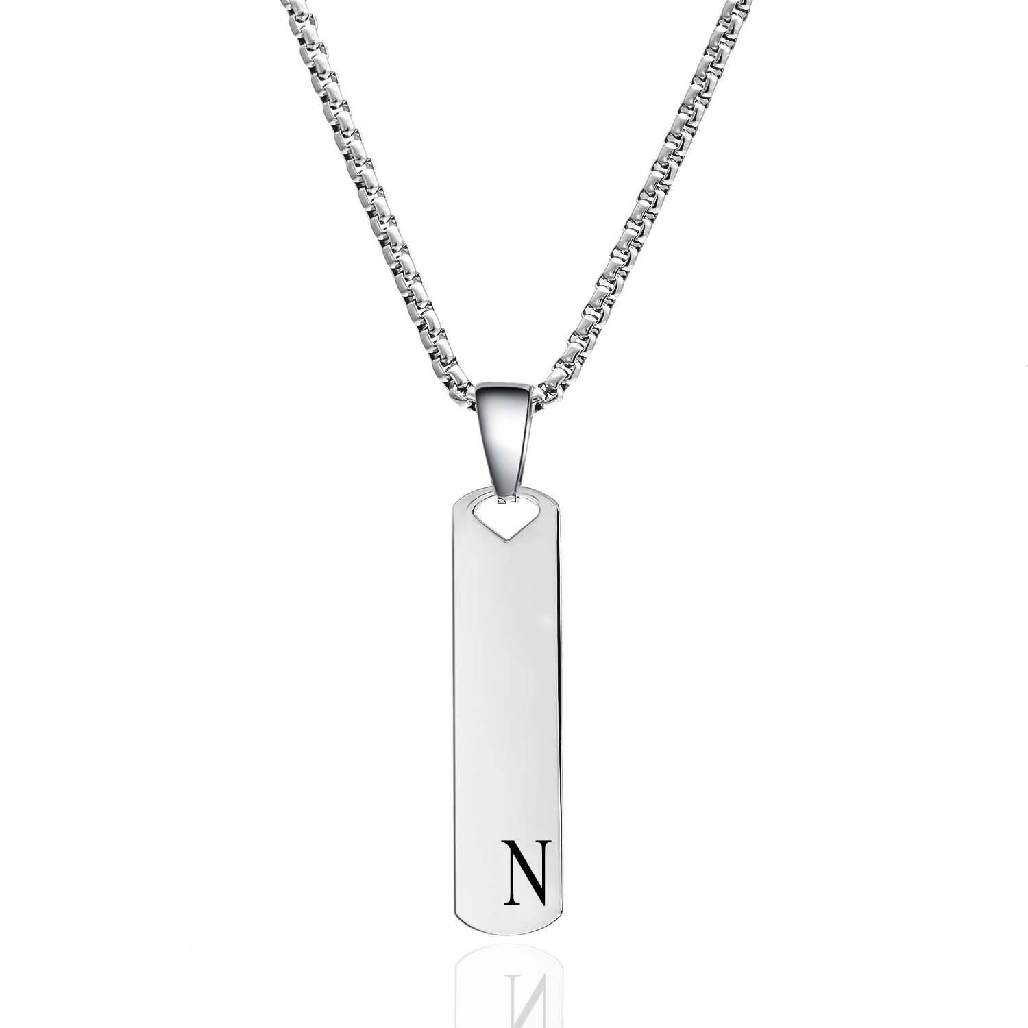 

Fashion Initial Bar Necklace for Men Women Exquisite Waterproof Stainless Steel A-Z Letters Pendant Necklace Alphabet Jewelry black