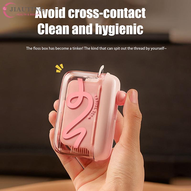 Portable Carry-on Dental Floss Dispenser Containing Floss Dental Floss Storage Box Auto Refillable Oral Hygiene Care Floss Pick