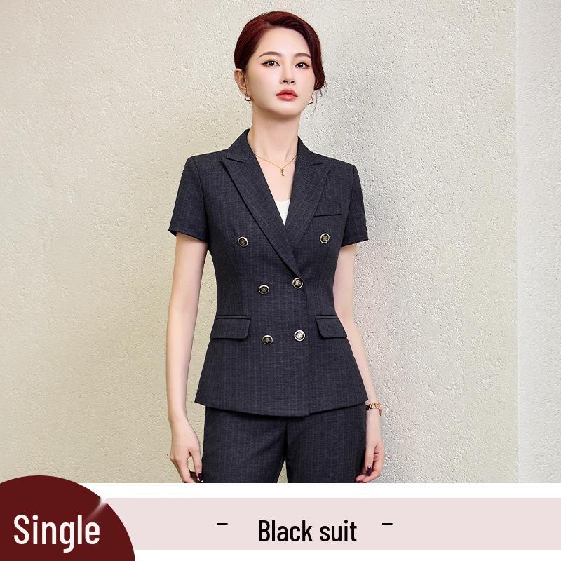 Women s Elegant Short-Sleeve Summer Suit Set - Professional Hotel Manager Workwear XL