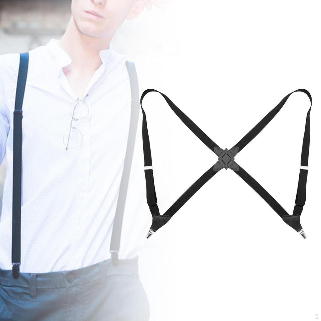 Verstellbare elastische Hosenträger mit Clips für Männer Frauen, X-förmige Bänder, Abschlussbälle,