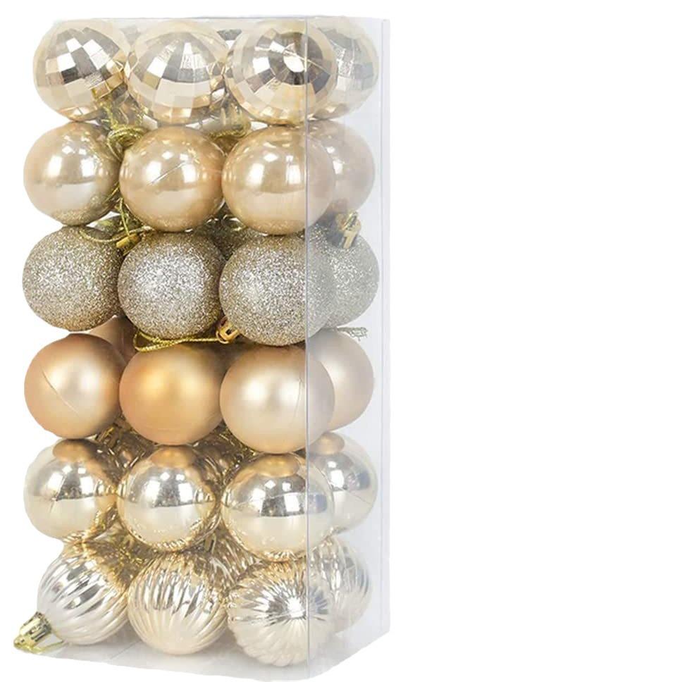 Shiny 4cm Christmas Ball Pendant Decorations (36-Pack)