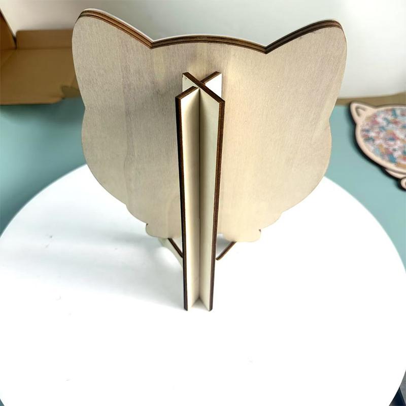 Katzenförmiges Holzpuzzle Knochenförmiges Puzzlespiel Unregelmäßige Einzigartige Tierstücke Dekoratives Geschenk Stressabbau Wohndekor