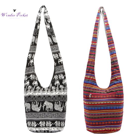 

Новейшие женщины хиппи слон пальмовый отпечаток ручной работы Hobo Tote Crossbody Sling Bucket Bag