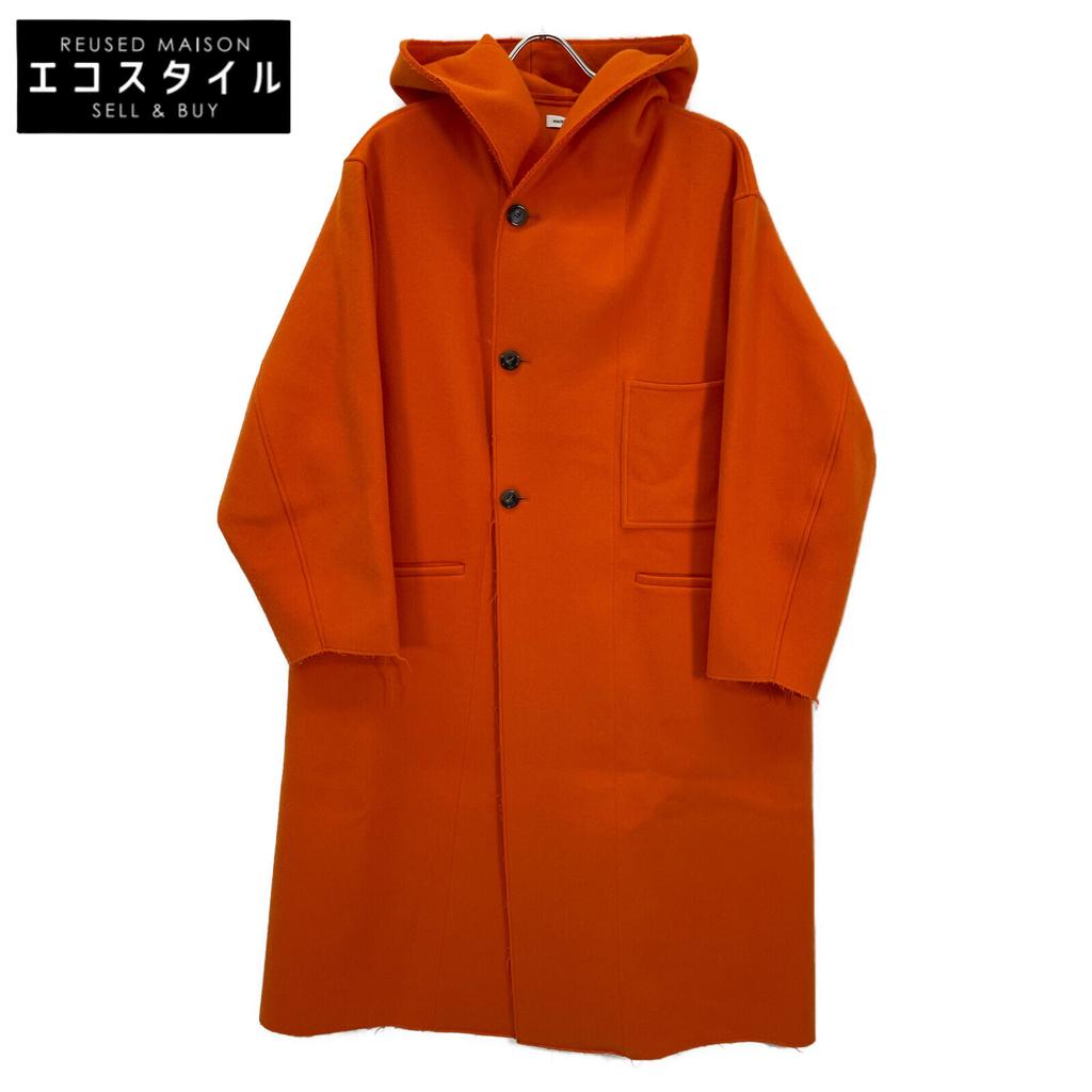 MAISON SPECIAL Orange 21212165112 River Melton Hooded Coat coat F OrangeUsed