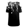 Women's Summer Fashion Casual Printed Off-Shoulder V-Neck Short Sleeve T-Shirt Top