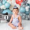 Fast One 1st Birthday Hat for Boys - Blue Race Car Themed Crown and Decorations for First Birthday Celebration