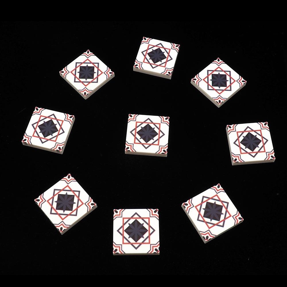 MOC 10 Stück Puzzle High-Tech 3068 2x2 Gemusterte Bodenfliesen Bausteine Bedruckte Plattensteine Partikelspielzeug Kinder Geschenk