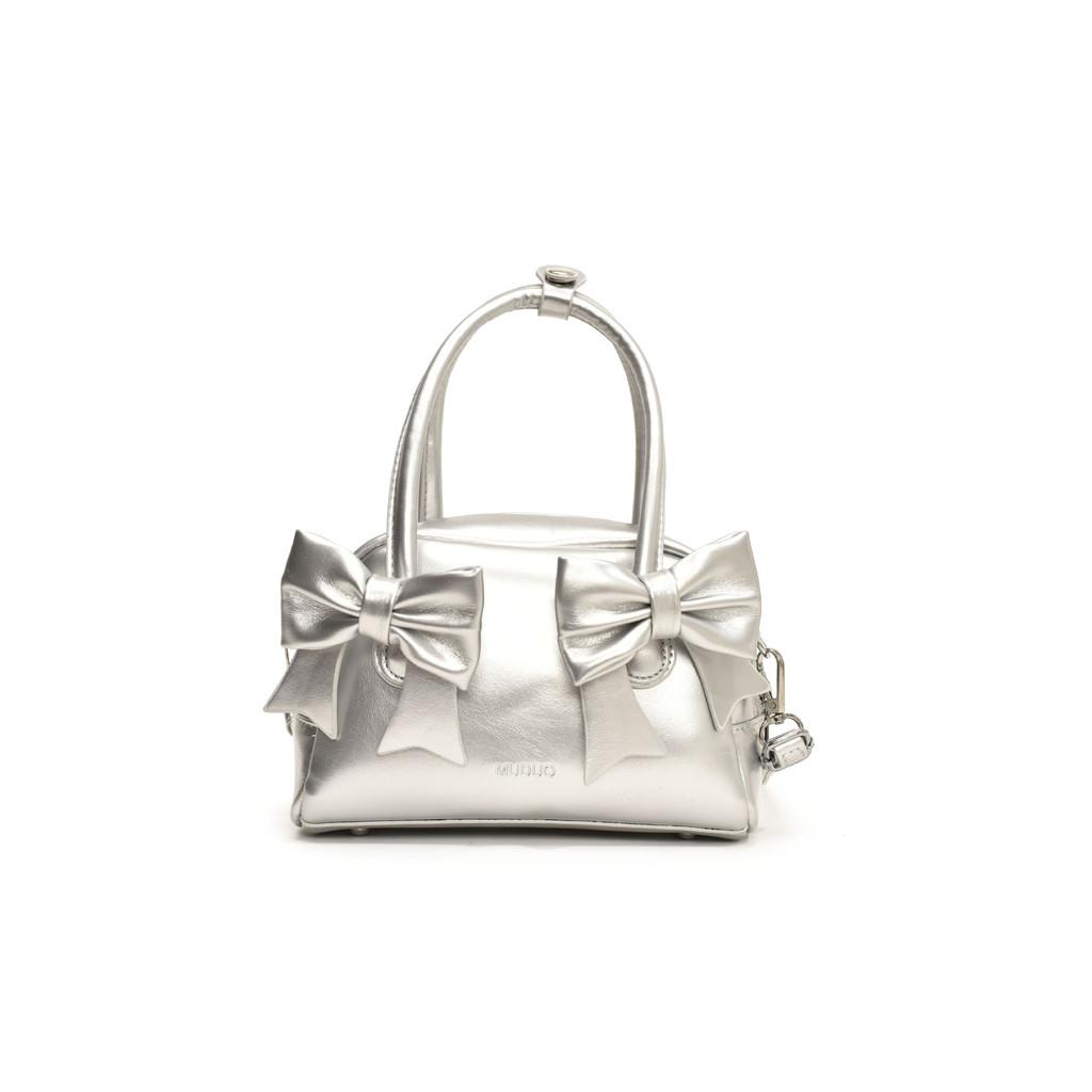 Ielgy with Bow Commuter Underarm Bag Spring Summer Portable One-Shoulder Bowling Pillow Bag
