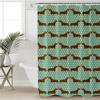 Dachshund Cartoon Dog Shower Curtain Polyester Waterproof Curtain Geometric Striped Kids Bath Curtain Home Decor with Hooks