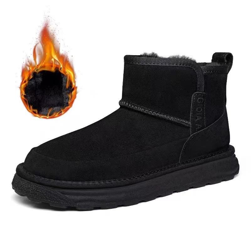 

Мужские кожаные полусапожки Northeast, зимние бархатные утолщенные большие хлопковые туфли, теплая обувь-хлеб 44