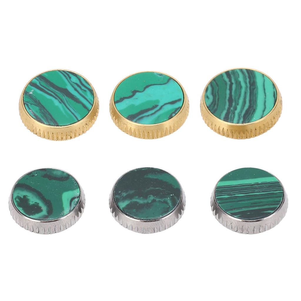 3 Pcs Trumpet Valve Cap Embedded Green Standard Metal Finger Button Trumpet Valve Replacement Parts