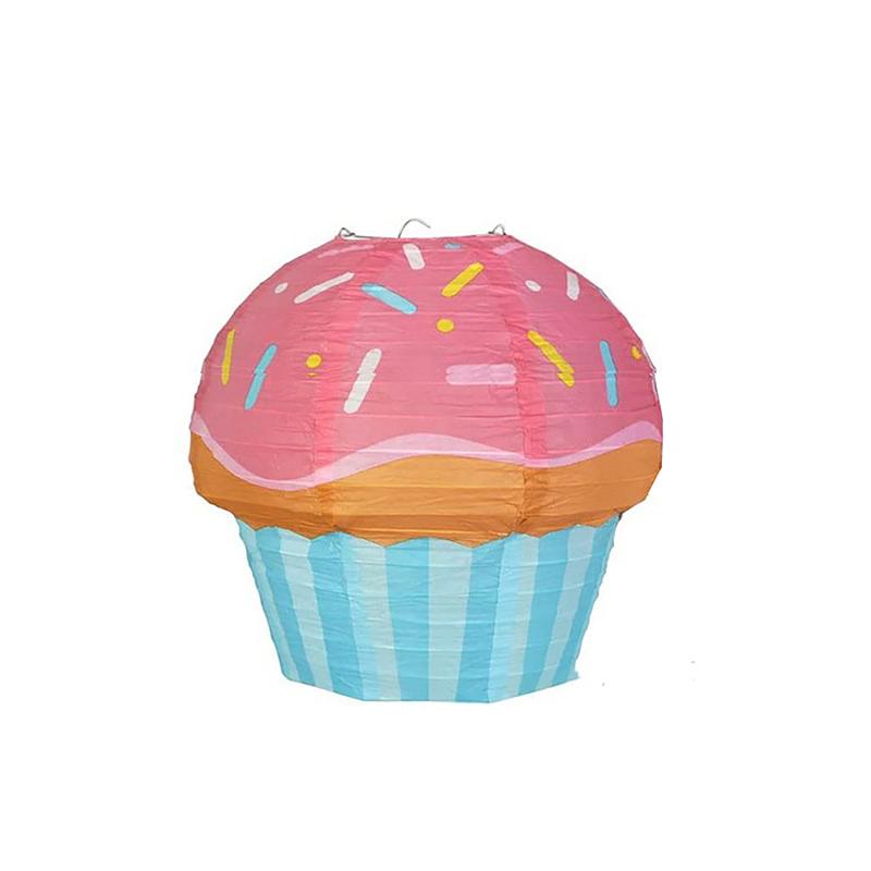 

Торт Бумажные Фонарики 1-й День Рождения Украшения Дети 3D Украшения Чашка Торт Мороженое Подвеска Ребенок Baby Shower Подарок розовый