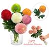 Silkesduk Simulering Krisantemum Grön Blomma DIY Blomstermaterial Hortensia Lökboll Gren Realistisk Heminredning