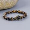 Tiger Eye & Crown Beaded Bracelet: Personalized Alternative Jewelry