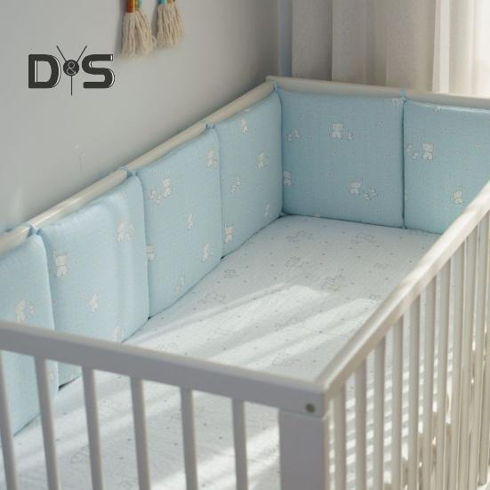 6-teilige Krippeneinlage zum Zahnen, 11,8 x 11,8 Zoll, Antikollisions-Babybett-Stoßstangenpolster, Krippenseitenschutz, Kinderbettschienenschutz